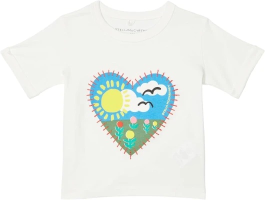 Stella McCartney Girl’s Tee with Heart Patch and Print (Toddler/Little Kids/Big Kids)