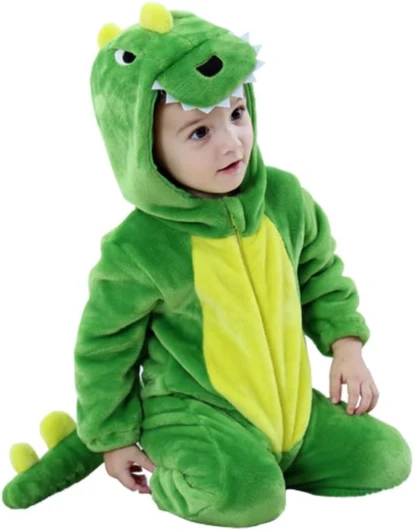 Halloween Baby Costumes Toddler Outfit Infants Cosplay Romper 1-60 Months 12-18 Months/Height 29"-31" Green Dinosaur