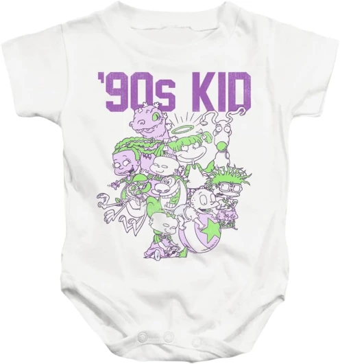 Nickelodeon Nick 90’s Kid Infant Baby Boys & Girls Onesie Snapsuit 6 Months White