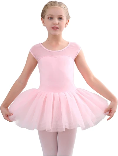 Ballet Leotards for Girls Toddler Leotard with Tutu Skirt Dance Tutu Dress (Little/Big Kid) 4T 01-ballet Pink
