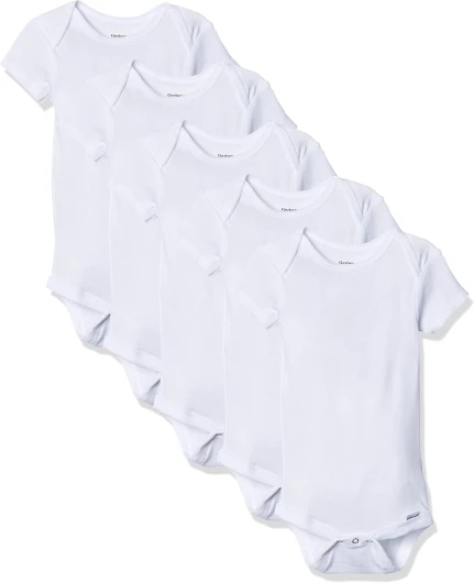 Gerber Baby 5-Pack Solid Onesie Bodysuits White 4T