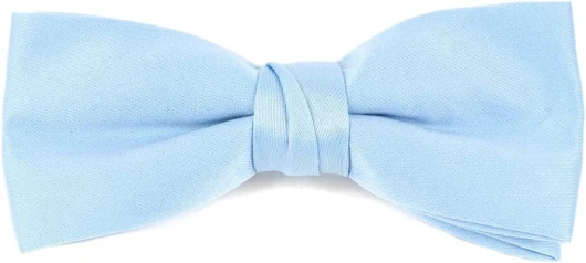 Boy’s Poly Satin Banded Clip On Bow Ties Sky Blue