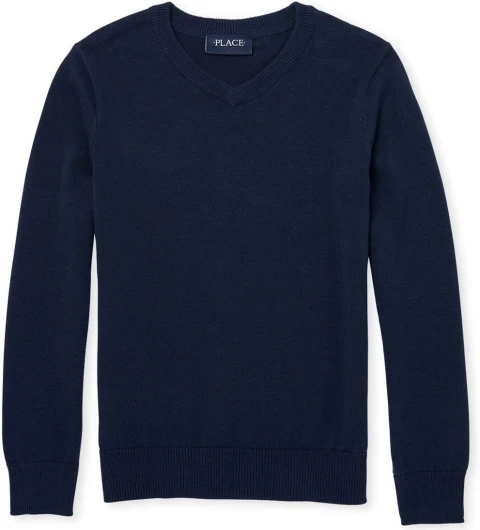 The Children’s Place Boys’ Long Sleeve V-Neck Sweater XX-Large Tidal Single