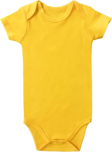 Unisex Baby Onsies Solid Baby Bodysuit Romper Blank for 0-24 Months Boys Girls Short Sleeve Yellow 6-9 Months