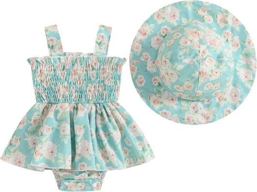 Baby Girl Summer Clothes Floral Romper Dress Infant Sleeveless Rompers Skirt One Piece Boho Sun Dress Outfits