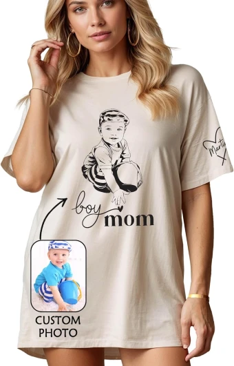 Proud Mother of a Few Kids Shirt, Mother’s Day Shirts with Photo, Custom Kid Name Sweatshirt for Women