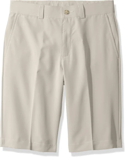 Boys’ 7" Flat Front Golf Shorts with Comfort Waistband, Moisture-Wicking, Sun Protection, 360 Stretch 8 Years Silver Lining