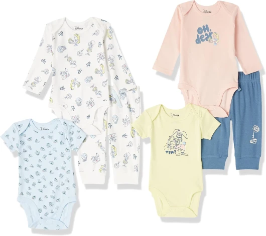 Disney - Marvel - Star Wars Unisex Babies’ 6-Piece Outfit Set, Pack of 6 Preemie Alice Tea Party