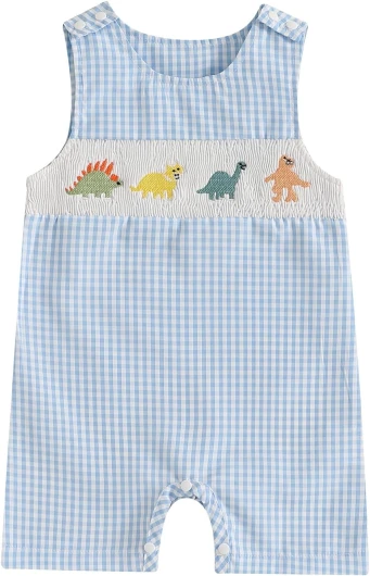 Baby Boy First/Half Birthday Outfit Letter Embroidery Tank Romper Plaid Summer Bodysuit Cute 1st Birthday Boy Outfit