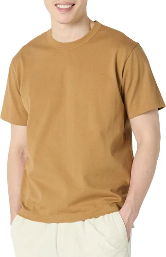 Men’s Relaxed-Fit Heavyweight Cotton T-Shirt X-Large Dark Tan