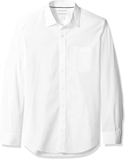 Men’s Slim-Fit Long-Sleeve Poplin Shirt Medium White