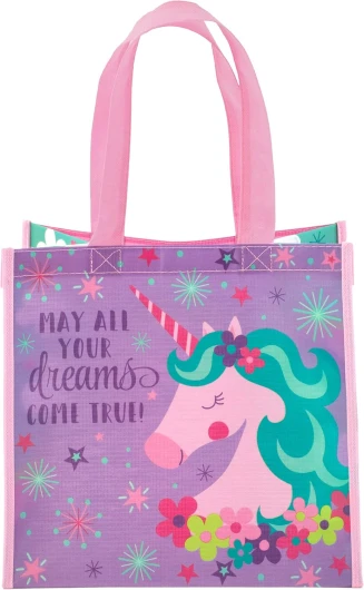Unisex child Stephen Joseph Gifts Medium Recycled Gift Bag, UNICORN, Medium US