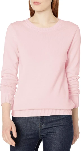 Women’s Crewneck Sweater, 100% Cotton, Plus Size Available