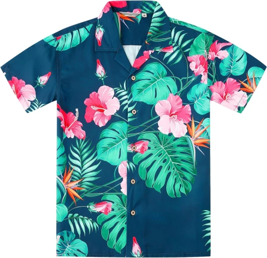 Boy’s Hawaiian Shirt Short Sleeve Button Down Kids Beach Vacation Shirts Tropical Summer Tops Green Leaf 10 Years