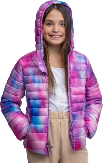 Lands’ End Kids Full Zip Lightweight Thermoplume Hooded Jacket (S-XL) Small African Violet