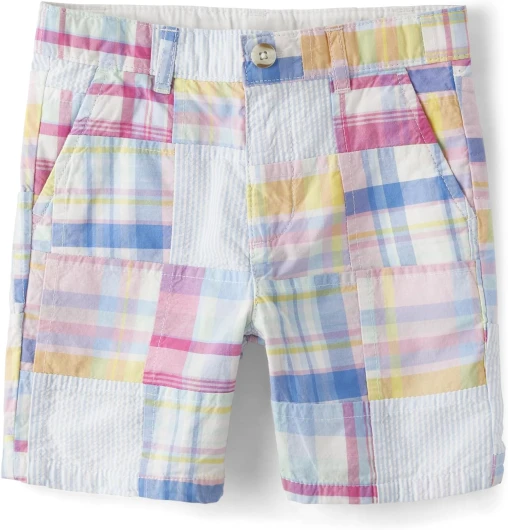 Boys’ and Toddler Pull on Shorts 3T Spring Madras Plaid