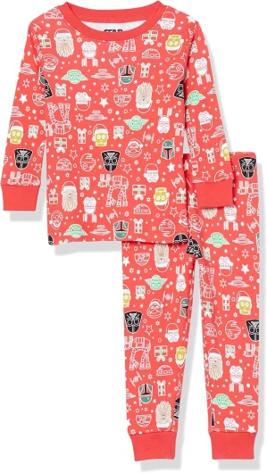 Disney - Marvel - Star Wars Boys and Toddlers’ Snug-Fit Cotton Pajama Sleepwear Sets, Multipacks 1 Star Wars Holiday - Baby and Kids 5