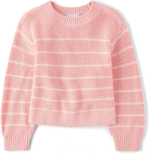 The Children’s Place Girls’ Long Sleeve Crew Neck Pullover Sweater